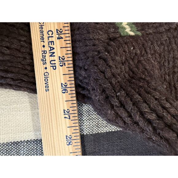 J. Crew Men's 100% Shetland Wool Sweater Size Large Brown With Stripe Pullover - Picture 6 of 8